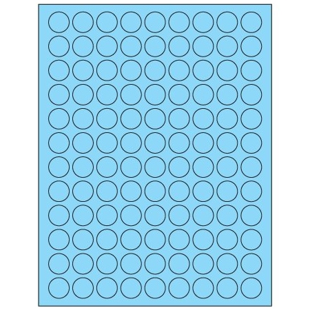 Bsc Preferred 3/4'' Fluorescent Pastel Blue Circle Laser Labels, 10800PK BUY00021874